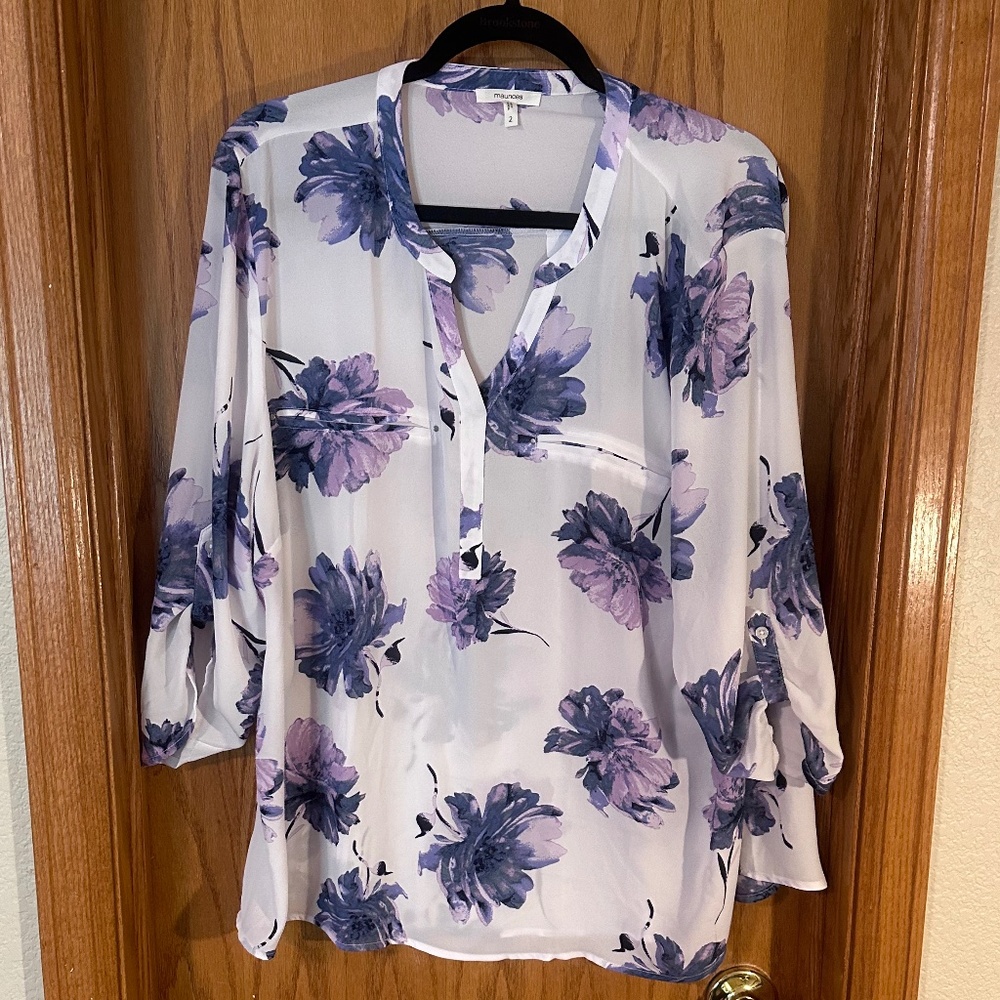 White Floral Blouse
